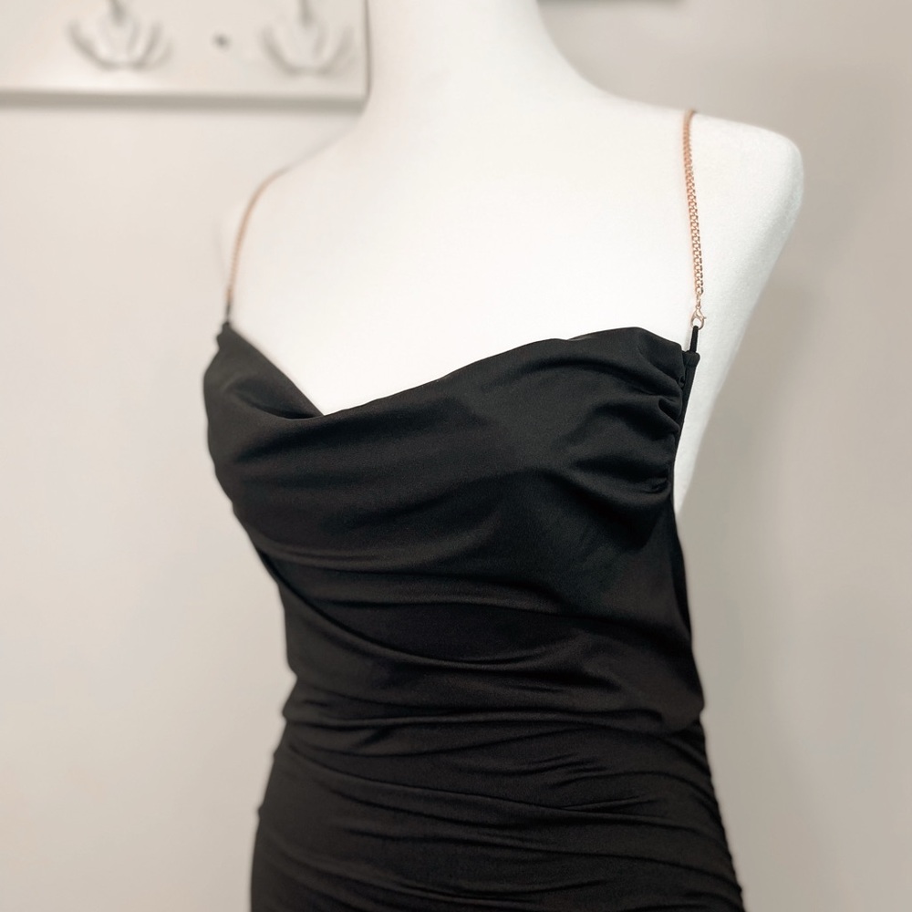 Elegant Black Ruched Dress